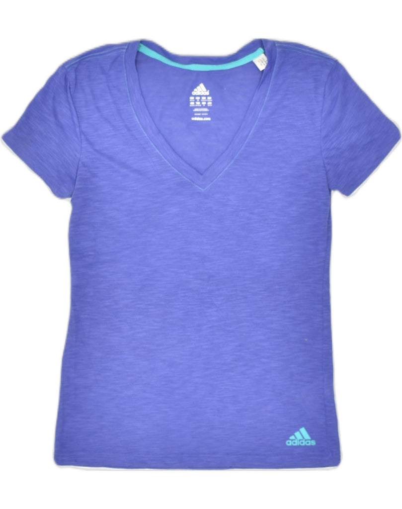 ADIDAS Womens T-Shirt Top UK 4/6 XS Purple Cotton | Vintage | Thrift | Second-Hand | Used Clothing | Messina Hembry 