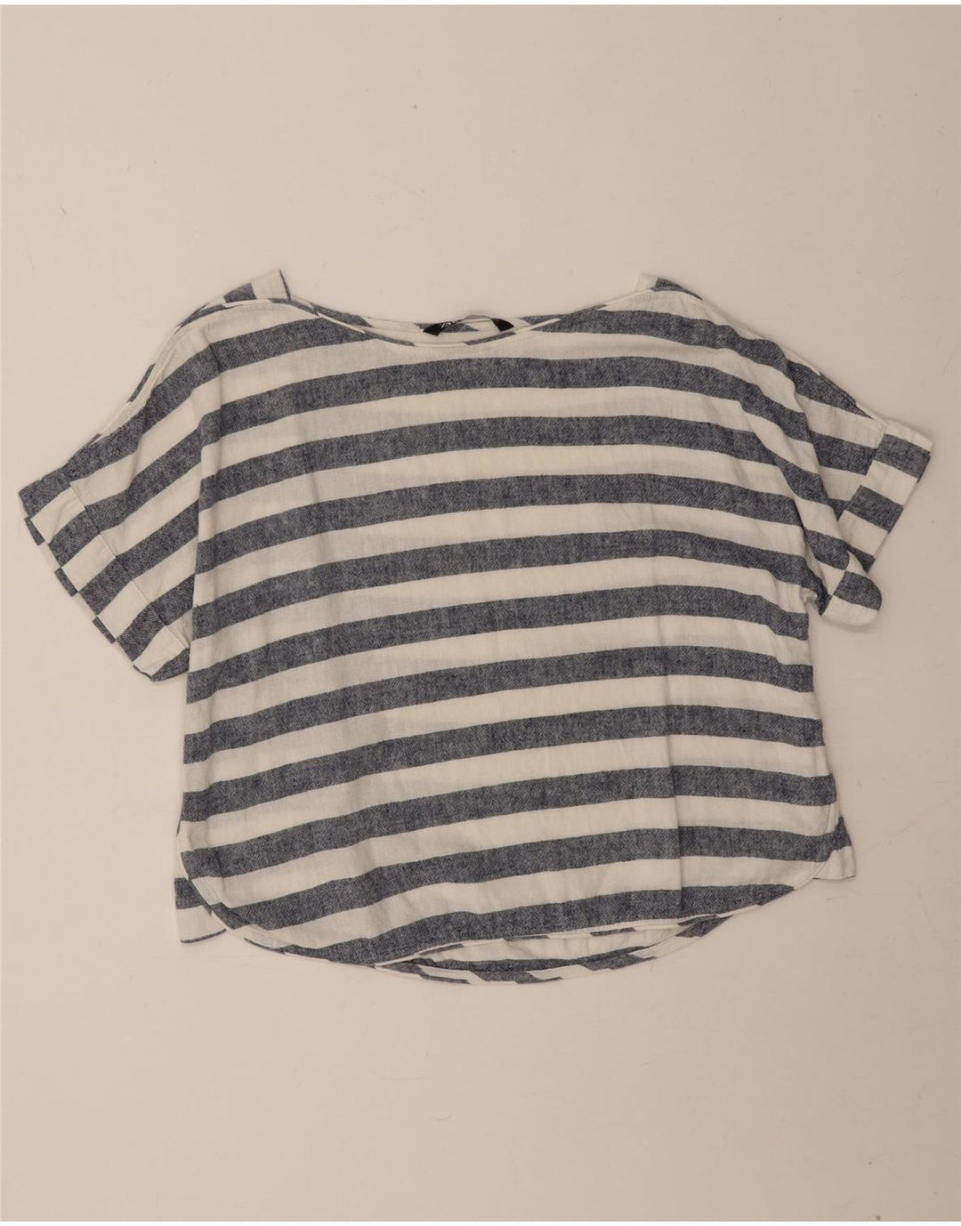 Zara Womens Oversized T-Shirt Top UK 14 Medium Blue Striped Nautical