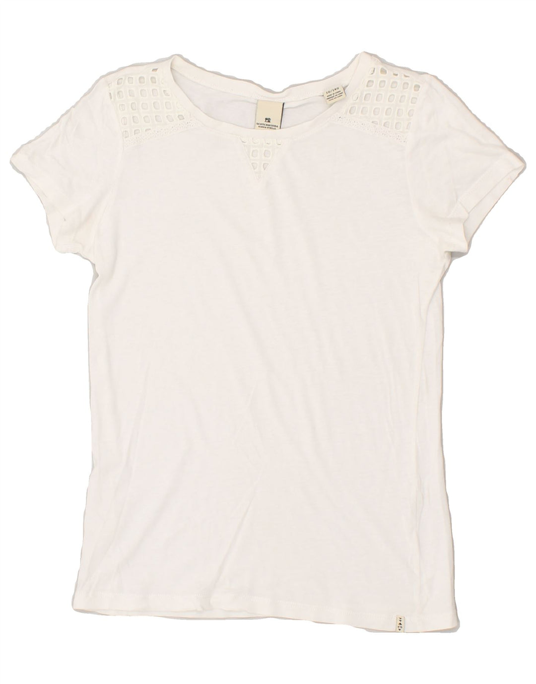 SCOTCH & SODA Girls See Through T-Shirt Top 9-10 Years Off White | Vintage Scotch & Soda | Thrift | Second-Hand Scotch & Soda | Used Clothing | Messina Hembry 