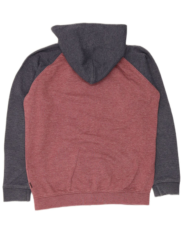 Quiksilver Boys Zip Hoodie Sweater 13-14 Years Red Colourblock Cotton