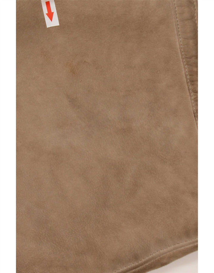 Vintage Womens 3/4 Sleeve Shearling Coat UK 14 Medium Beige