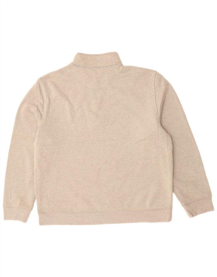 IZOD Mens Zip Neck Sweatshirt Jumper Medium Grey Cotton