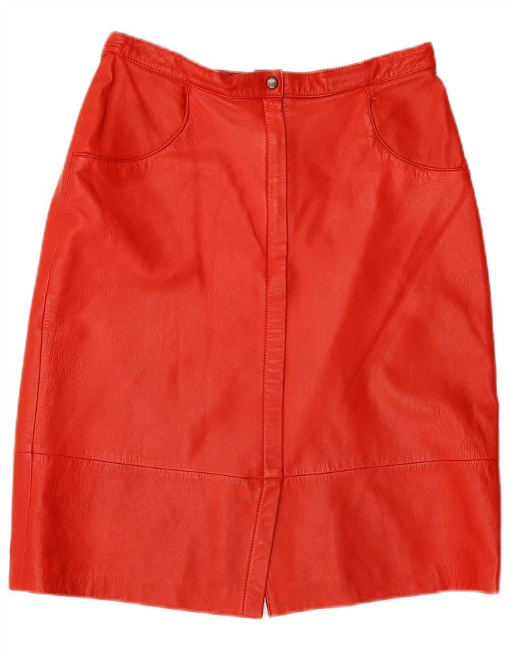 JEAN PIERRE MICHELET Womens High Waist Skirt EU 42 Large W28  Red Leather