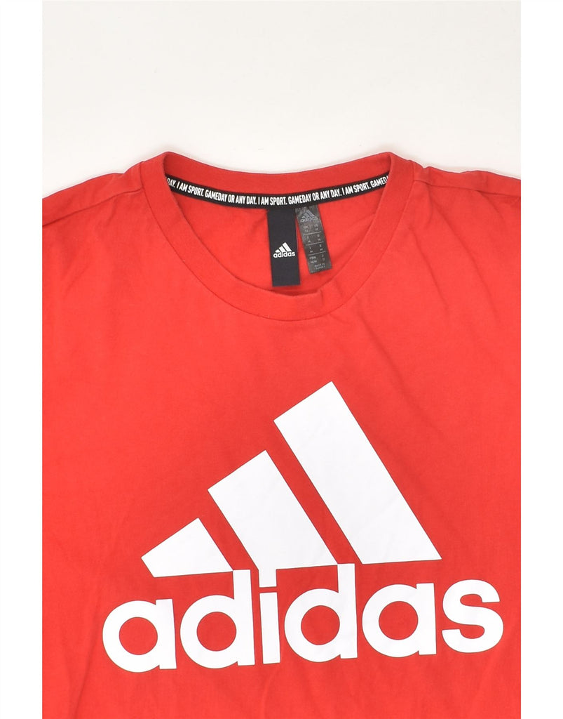 ADIDAS Mens Graphic T-Shirt Top Medium Red Cotton | Vintage Adidas | Thrift | Second-Hand Adidas | Used Clothing | Messina Hembry 