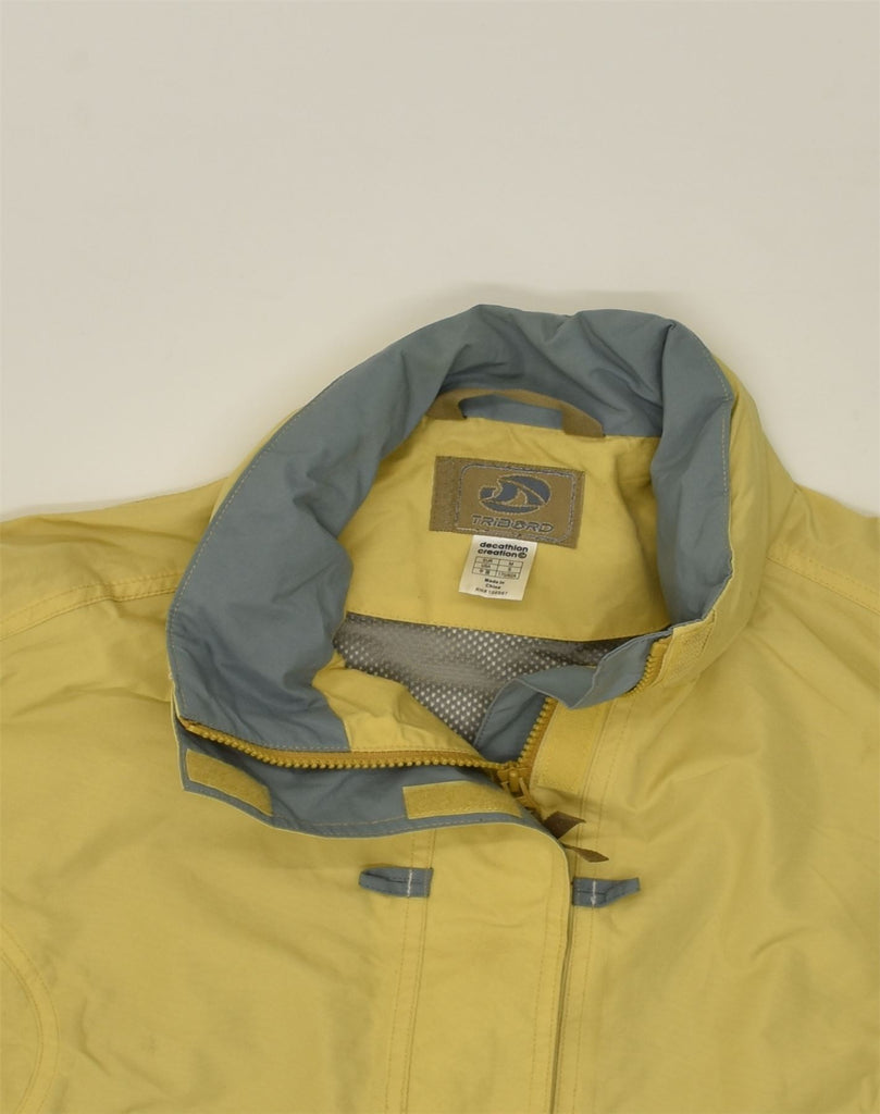 DECATHLON Womens Tribord Rain Jacket UK 14 Medium Yellow Polyamide | Vintage Decathlon | Thrift | Second-Hand Decathlon | Used Clothing | Messina Hembry 