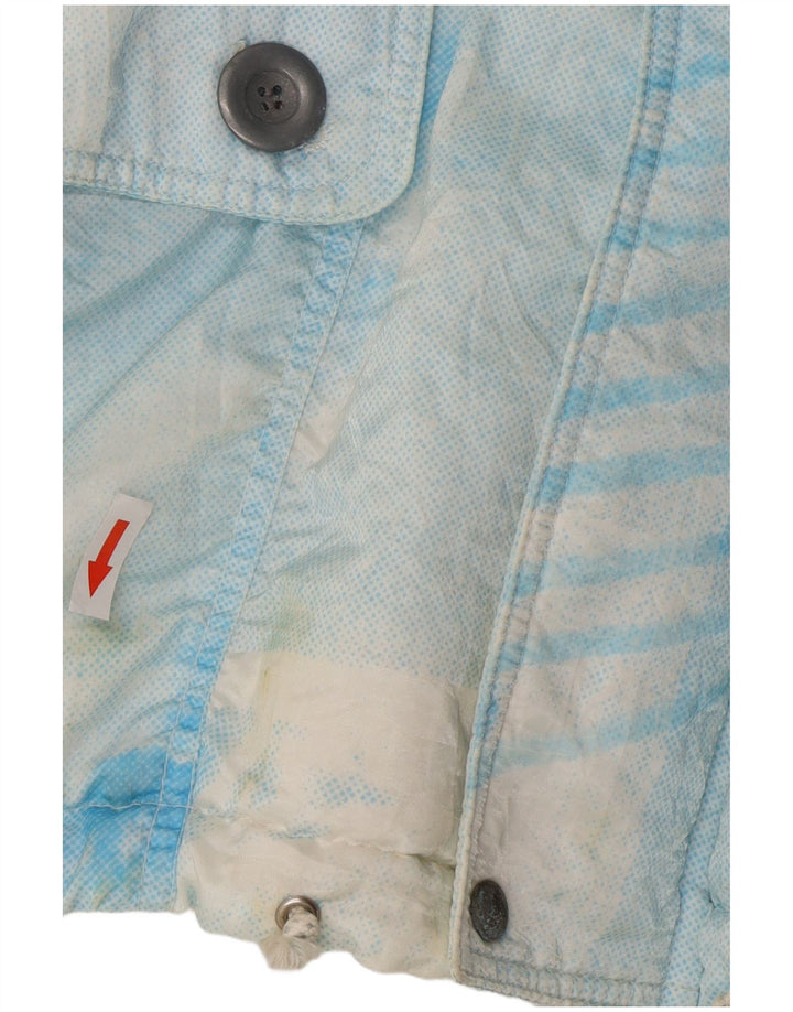 Vintage Mens Windbreaker Jacket UK 42 XL Blue Tie Dye Polyamide Retro