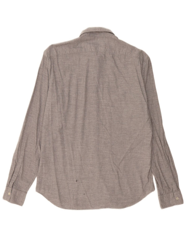 BURBERRY Mens BRIT Shirt Medium Grey Cotton