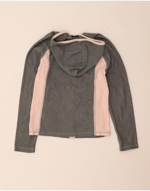 The North Face Girls Fleece Jacket 10-11 Years Medium Grey Colourblock