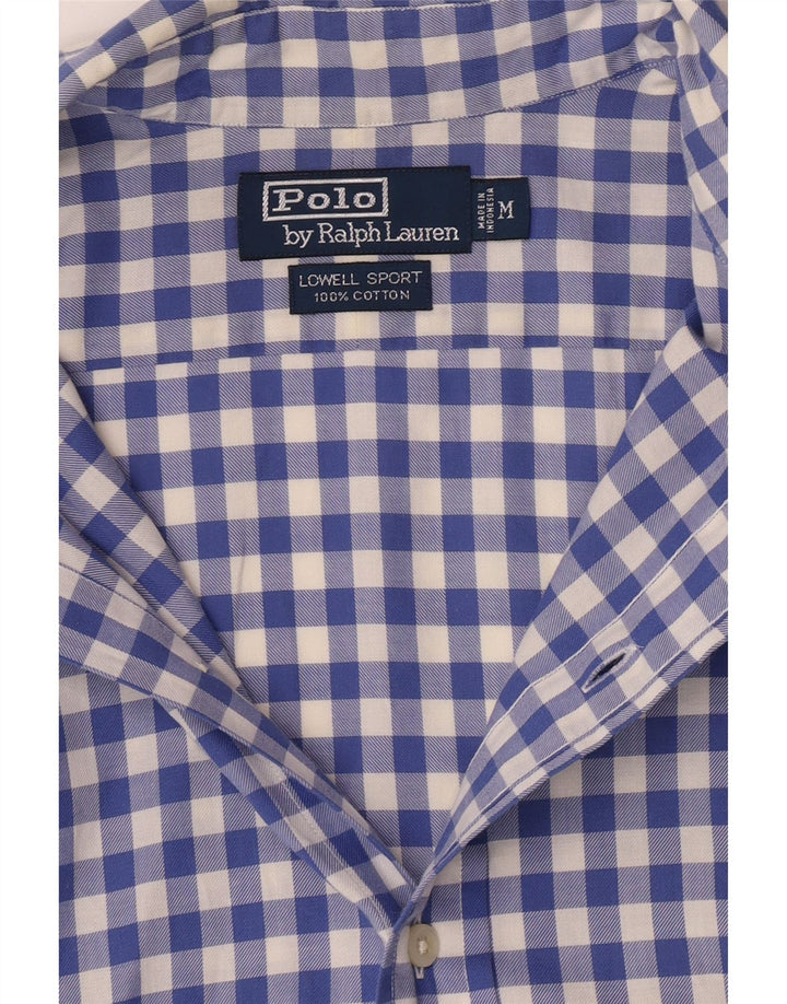 Polo Ralph Lauren Mens Lowell Shirt Medium Blue Gingham Cotton
