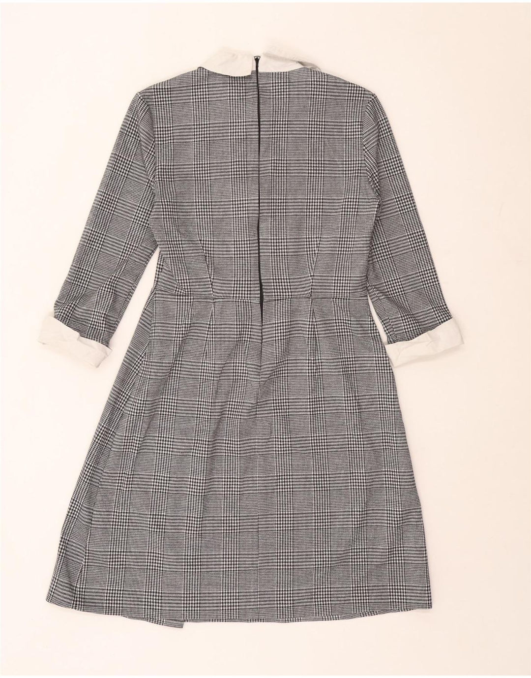 Marks & Spencer Womens A-Line Dress UK 10 Small Black Houndstooth