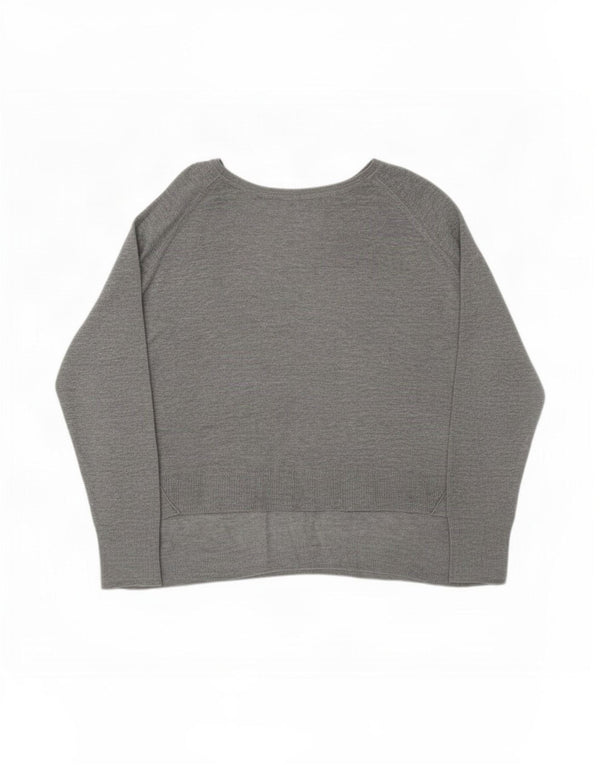 Zara Womens Boat Neck Jumper Sweater UK 14 Medium Grey Viscose