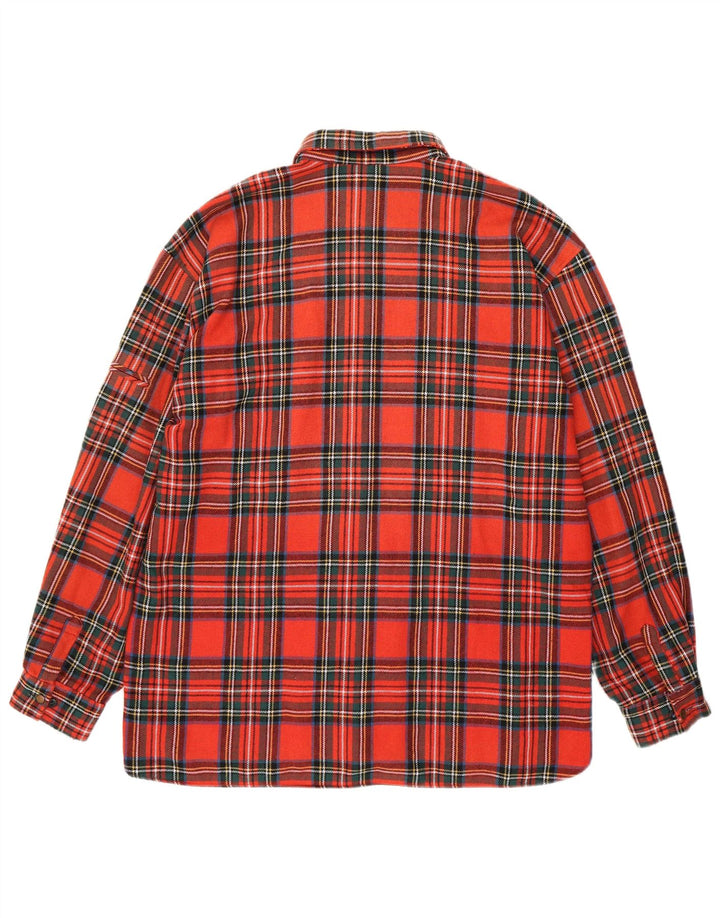 Vintage Mens Flannel Shirt XL Red Plaid