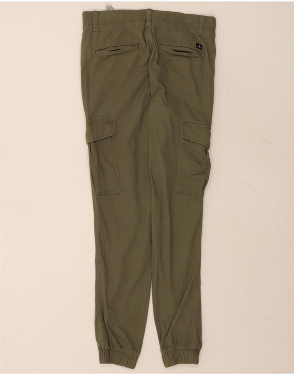 Jack & Jones Mens Marco Slim Cargo Trousers W30 L32 Green Cotton