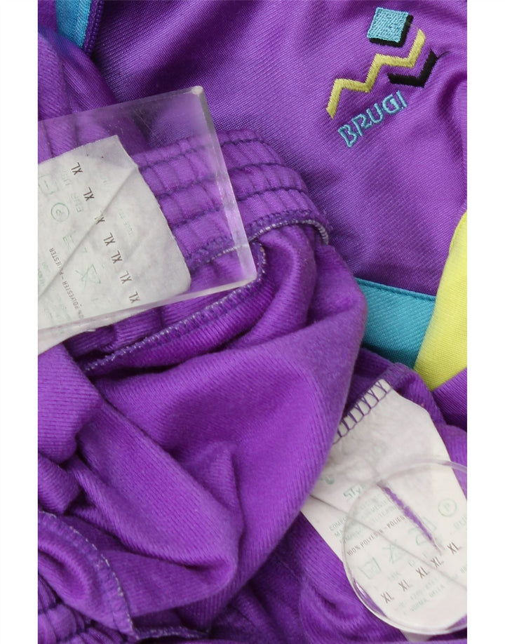 Brugi Mens Full Tracksuit XL  Purple Colourblock Polyester