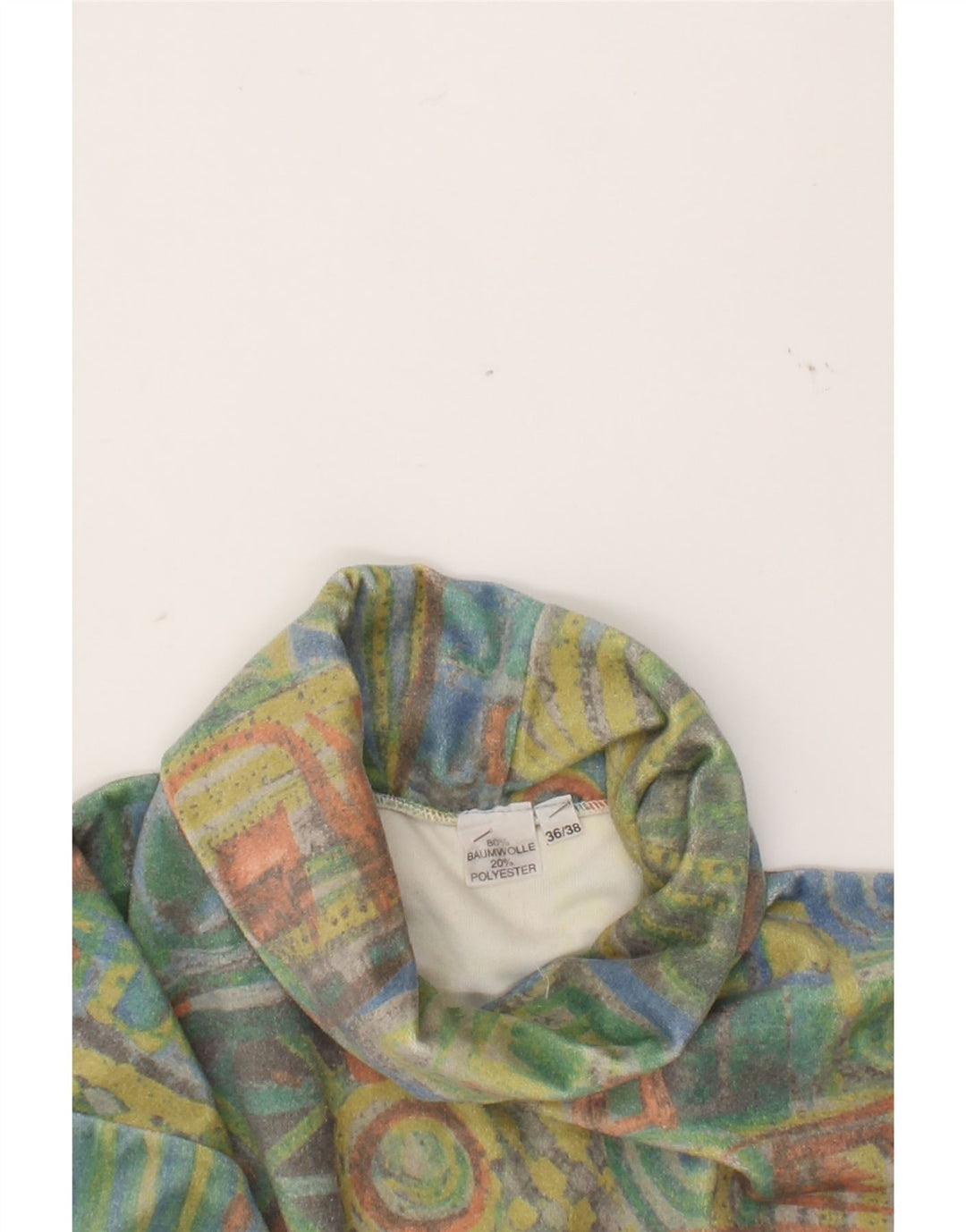 VINTAGE Womens Oversized Top Long Sleeve EU 36 Small Multicoloured