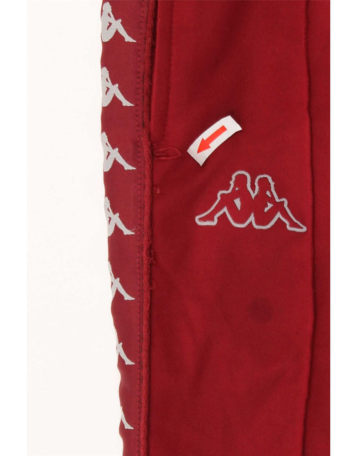 Kappa Mens Graphic Tracksuit Trousers Small Burgundy Polyester