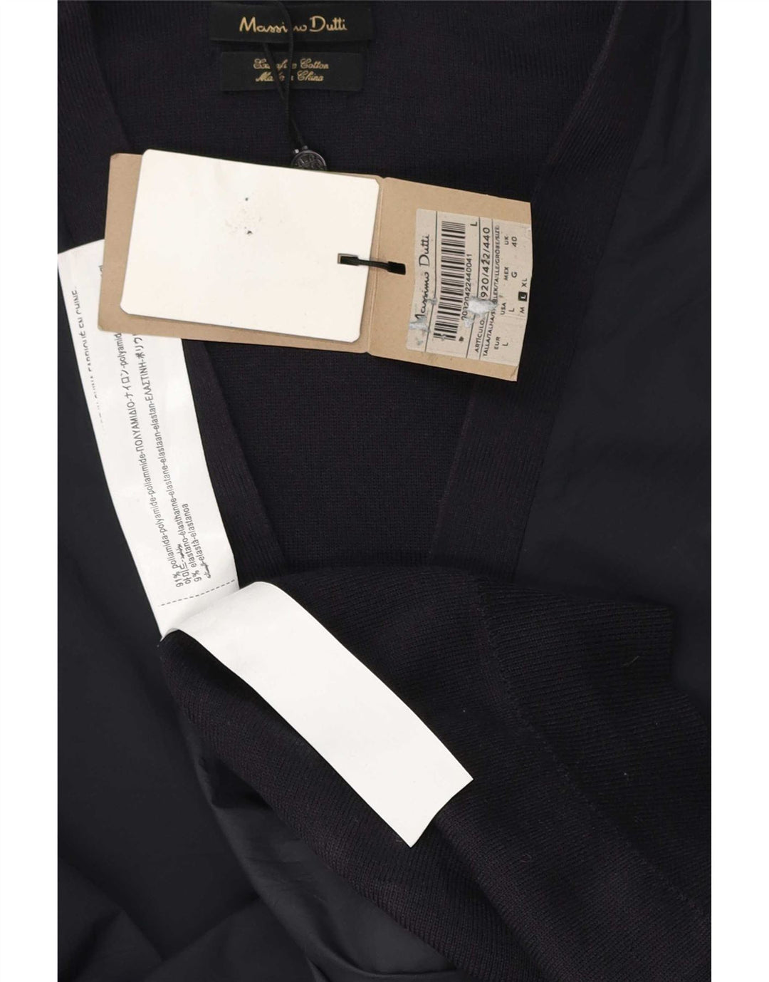 Massimo Dutti Mens Regular Fit Cardigan Sweater Large Navy Blue Polyamide