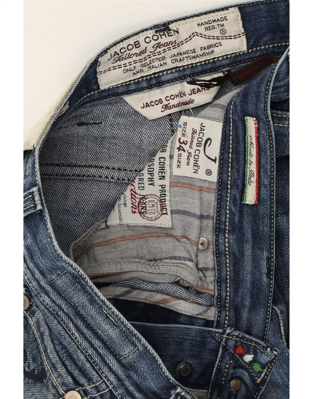 Jacob Cohen Mens Slim Jeans W34 L30 Blue Cotton