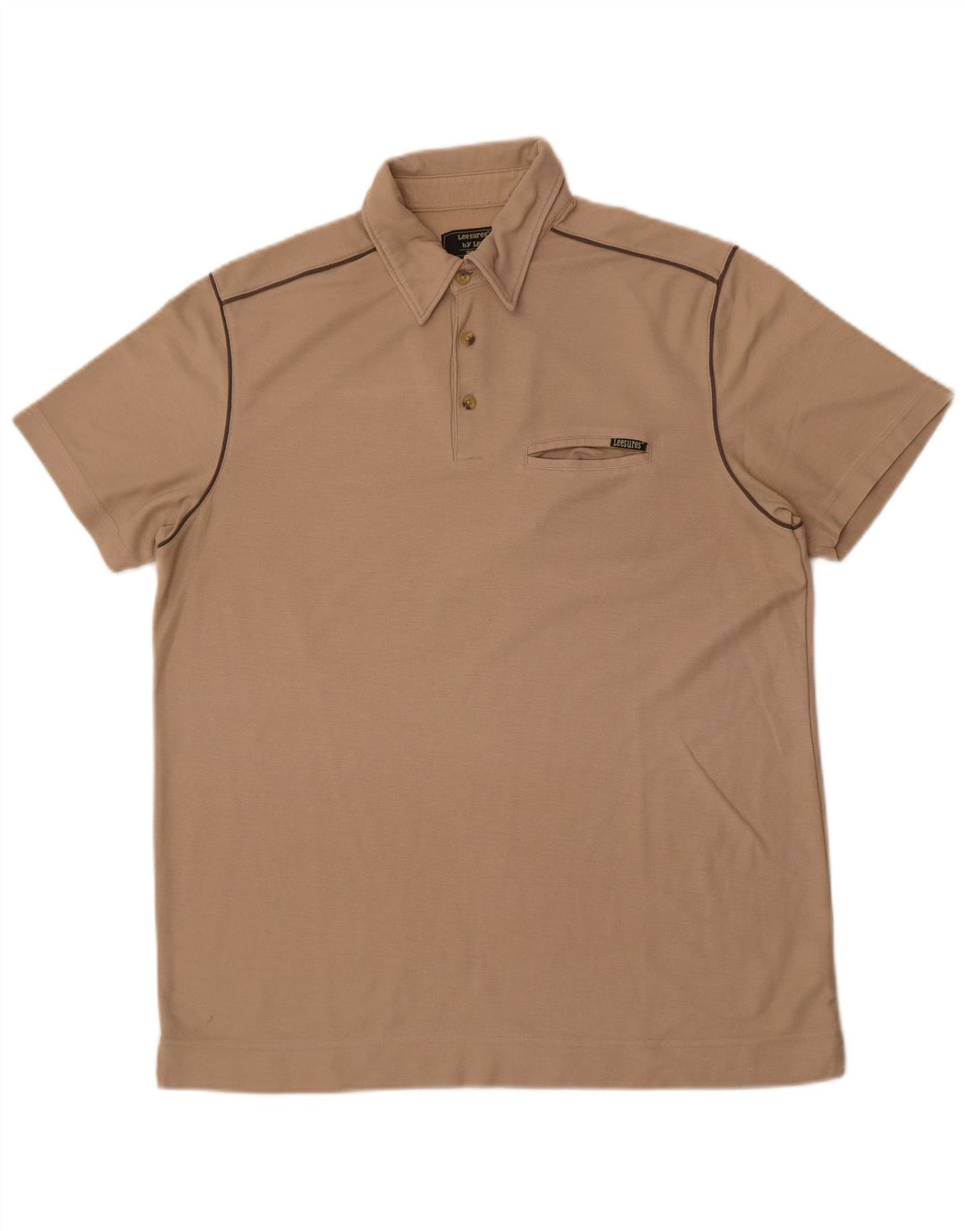 Lee Mens Polo Shirt XL Beige Polyester