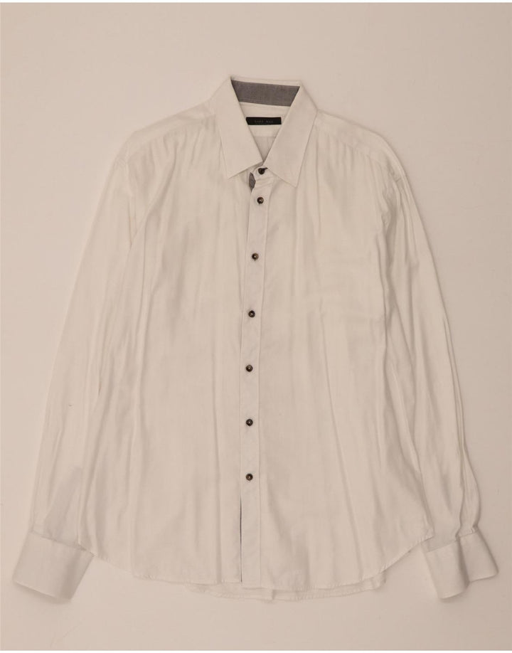ZARA Mens Tailored Fit Shirt EU 44 XL White Cotton Vintage Zara and Second-Hand Zara from Messina Hembry 