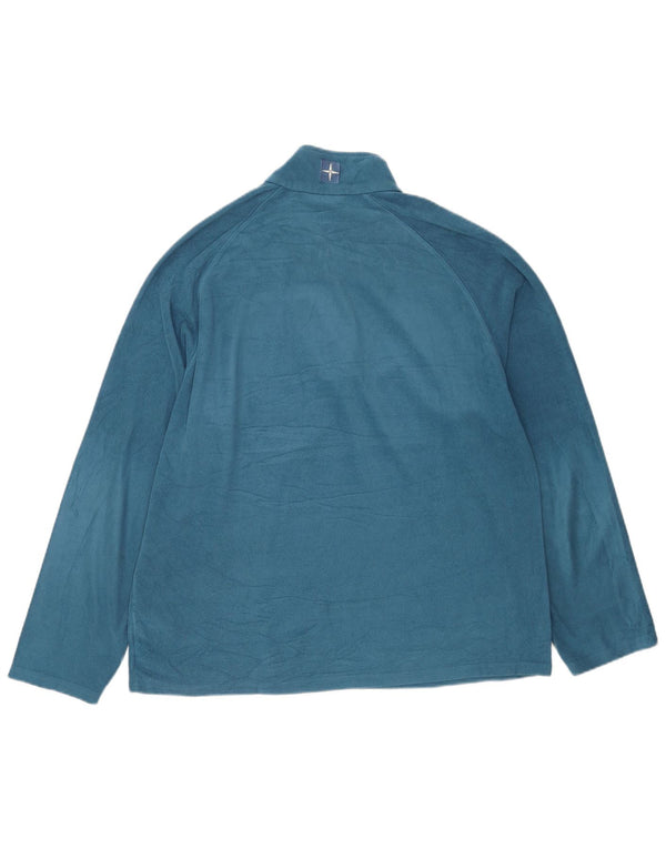 Mountain Warehouse Mens Zip Neck Fleece Jumper XL Blue Polyester