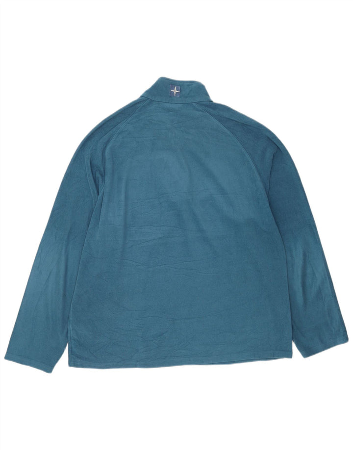 Mountain Warehouse Mens Zip Neck Fleece Jumper XL Blue Polyester