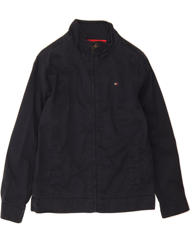 TOMMY HILFIGER Boys Graphic Bomber Jacket 13-14 Years Navy Blue Polyester Vintage Tommy Hilfiger and Second-Hand Tommy Hilfiger from Messina Hembry 