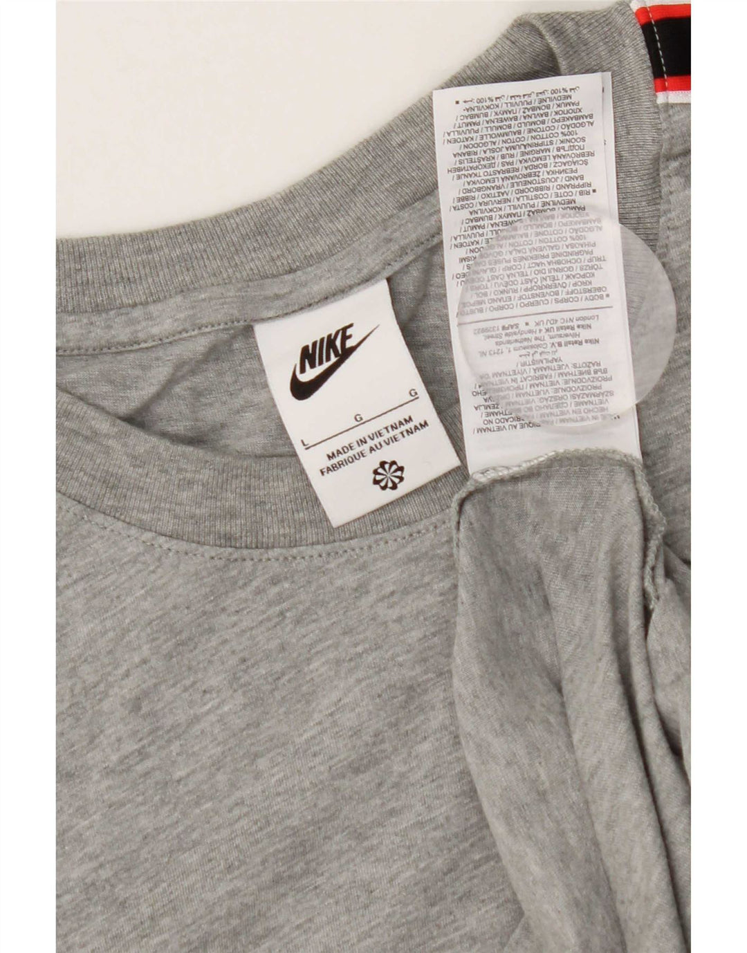 Nike Mens Graphic T-Shirt Top Large Grey Colourblock Cotton