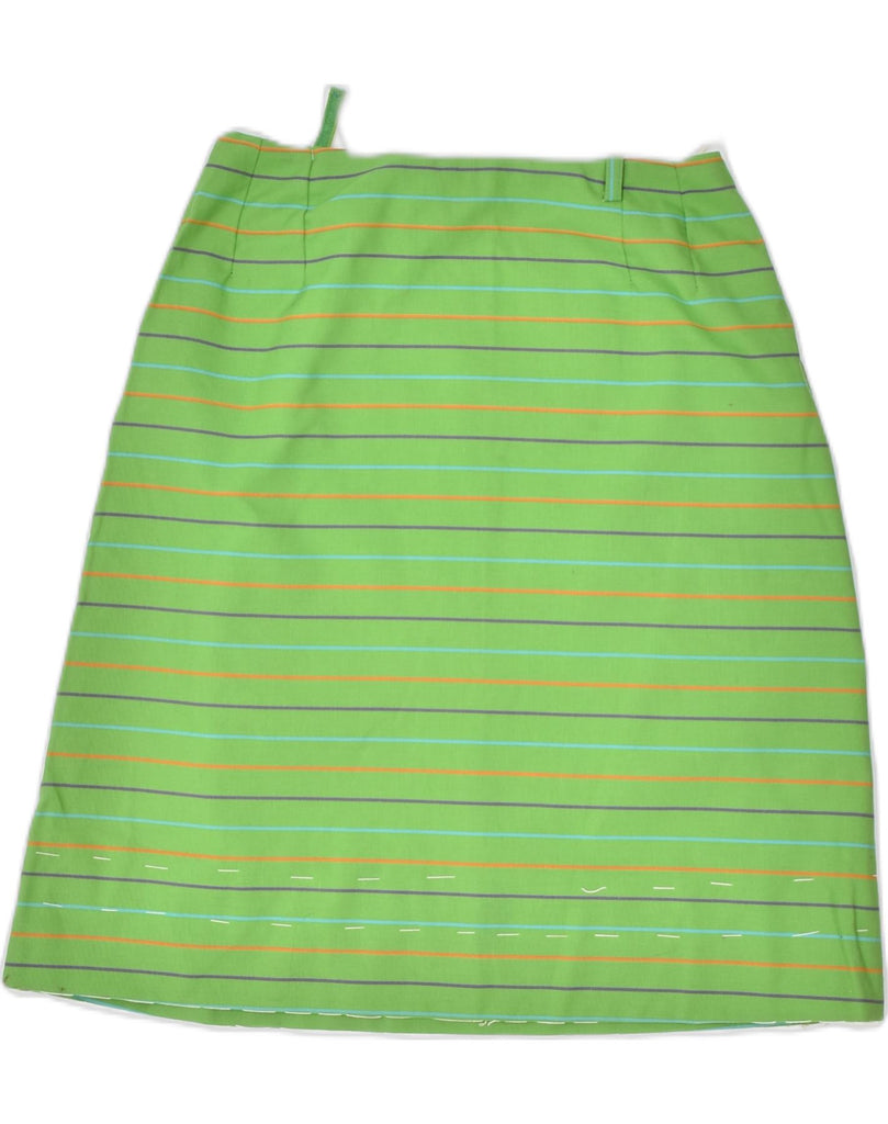 VINTAGE Womens A-Line Skirt W26 Small Green Striped | Vintage | Thrift | Second-Hand | Used Clothing | Messina Hembry 