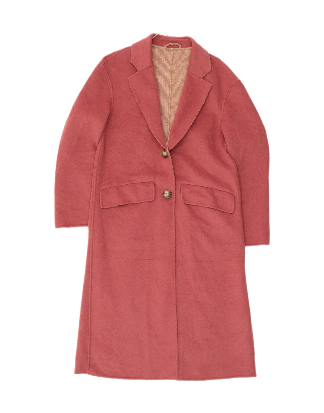 Marks & Spencer Womens Overcoat UK 8 Small Pink Polyester