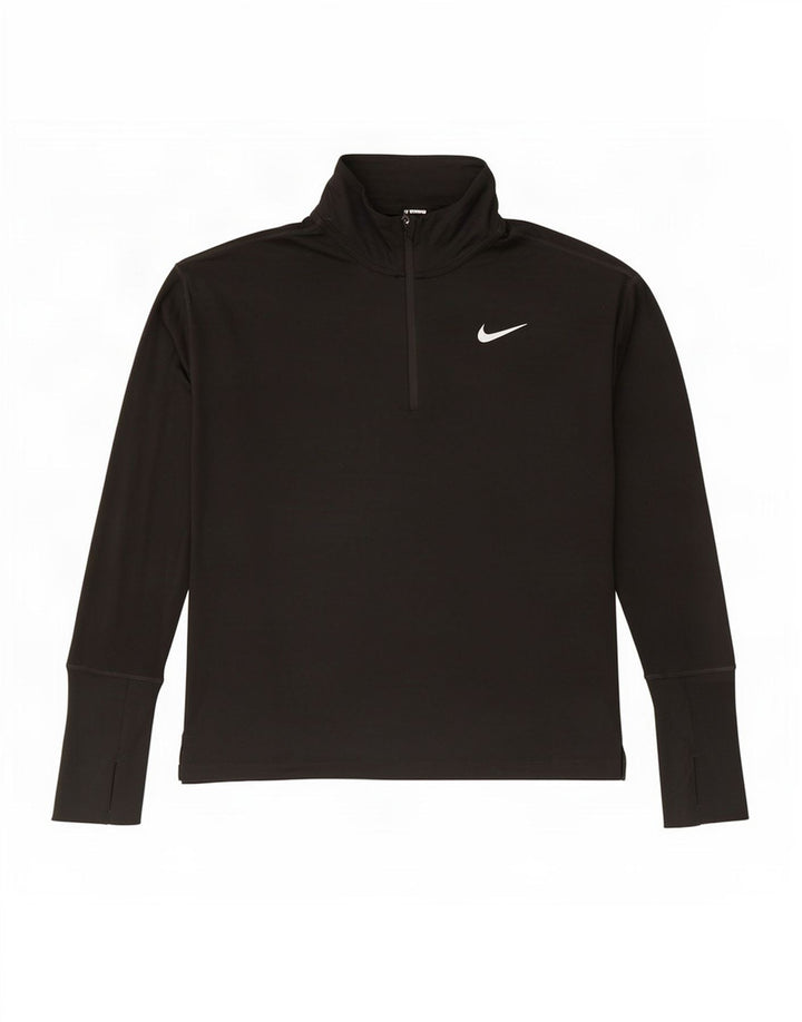 Nike Mens Dri Fit Zip Neck Pullover Tracksuit Top Small Black Polyester