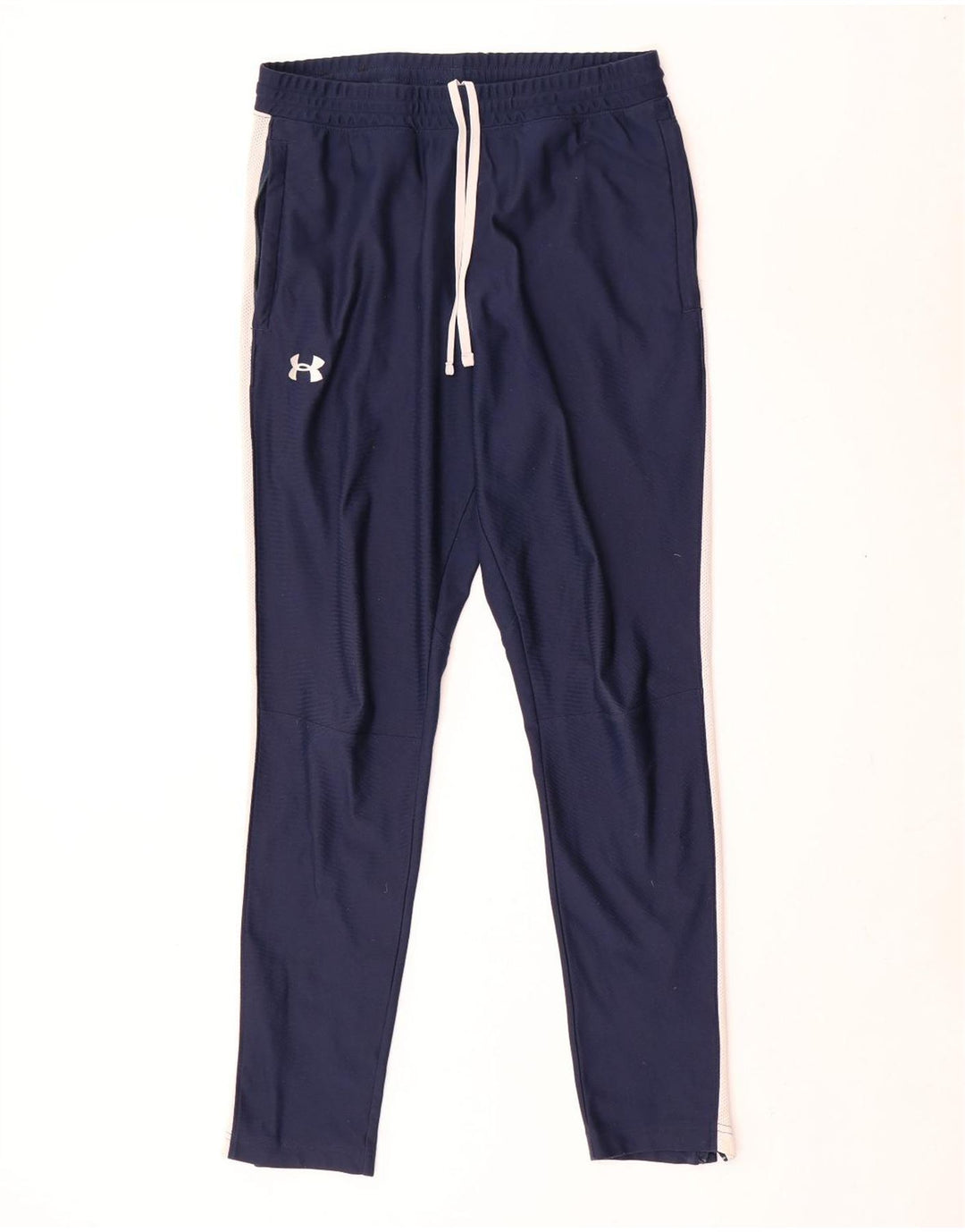 Under Armour Mens Fitted Tracksuit Trousers Medium Navy Blue Colourblock