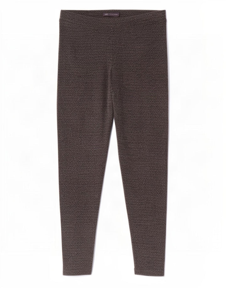 Marks & Spencer Womens Leggings UK 10 Small Grey Chevron Cotton