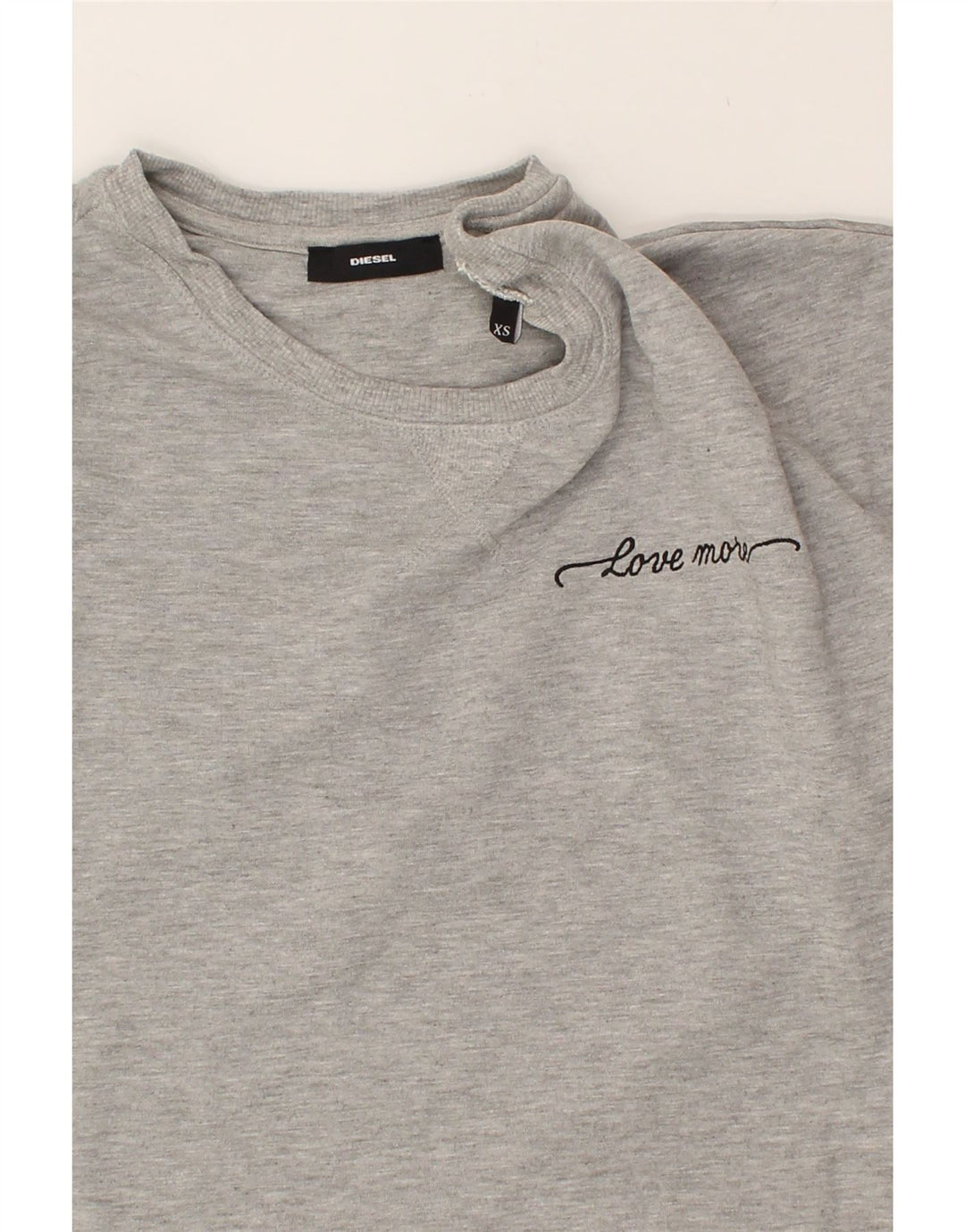 DIESEL Womens Crop Sweatshirt Jumper UK 6 XS  Grey Cotton | Vintage Diesel | Thrift | Second-Hand Diesel | Used Clothing | Messina Hembry 