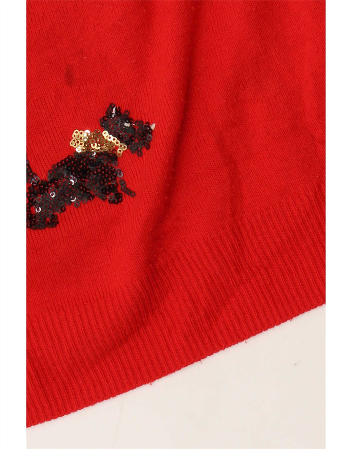 Marks & Spencer Womens Boat Neck Jumper Sweater UK 16 Large Red