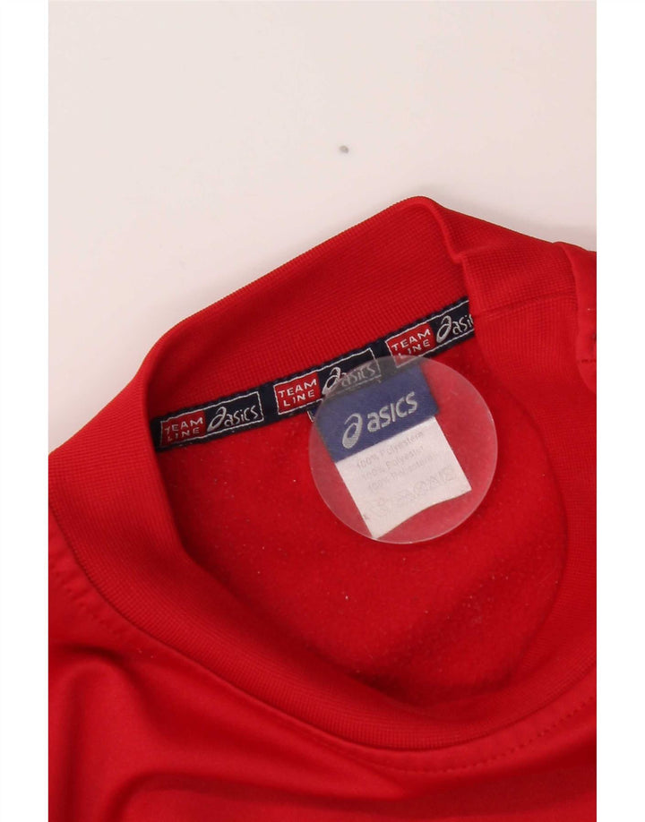Asics Mens Regular Fit Sweatshirt Jumper Medium Red Polyester Sports