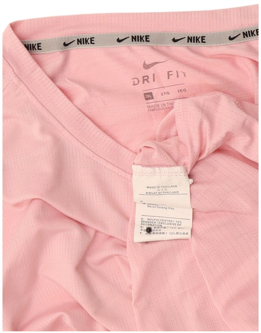 Nike Mens Dri Fit T-Shirt Top 2XL Pink Polyester