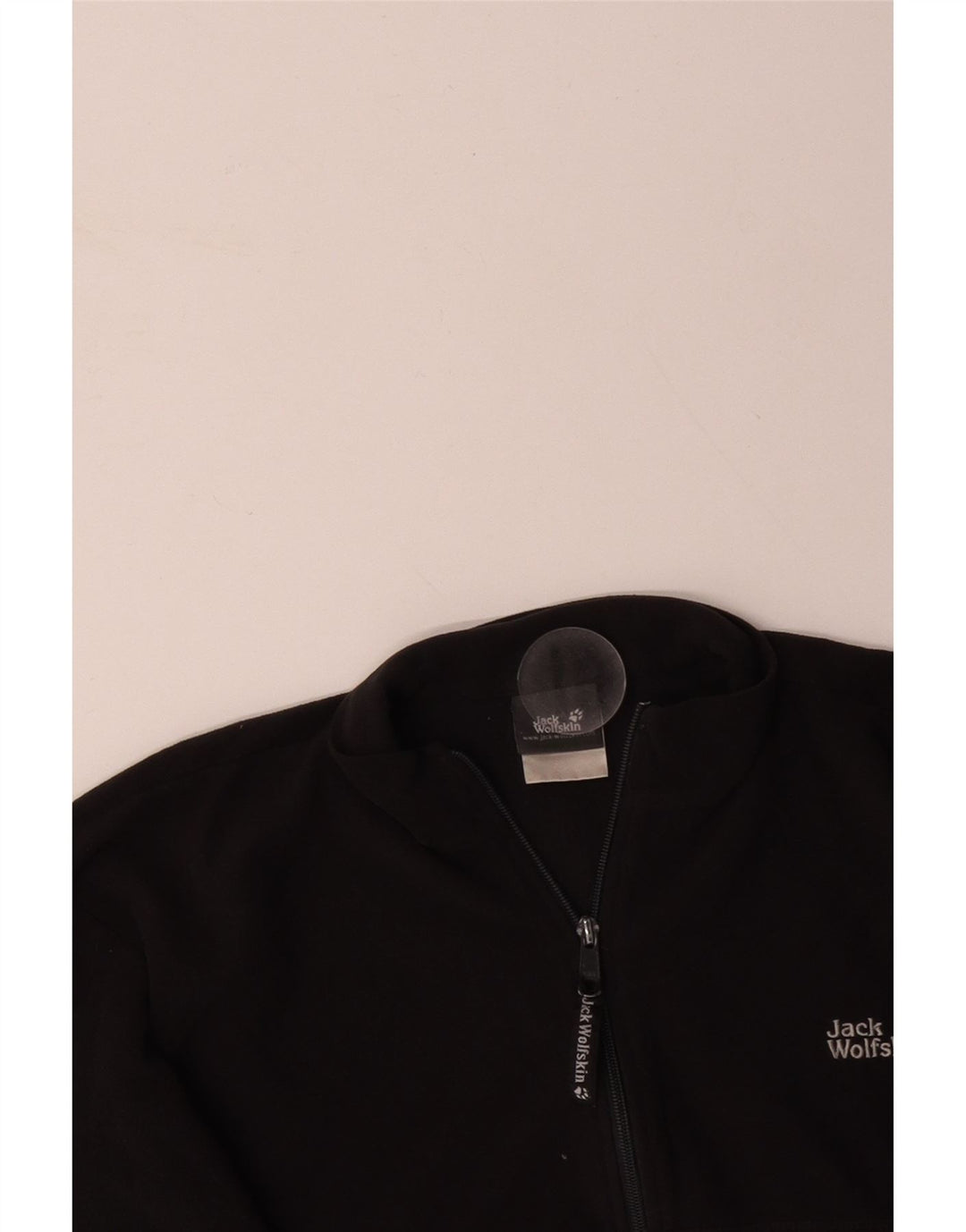 JACK WOLFSKIN Mens Zip Neck Fleece Jumper Large Black Polyester