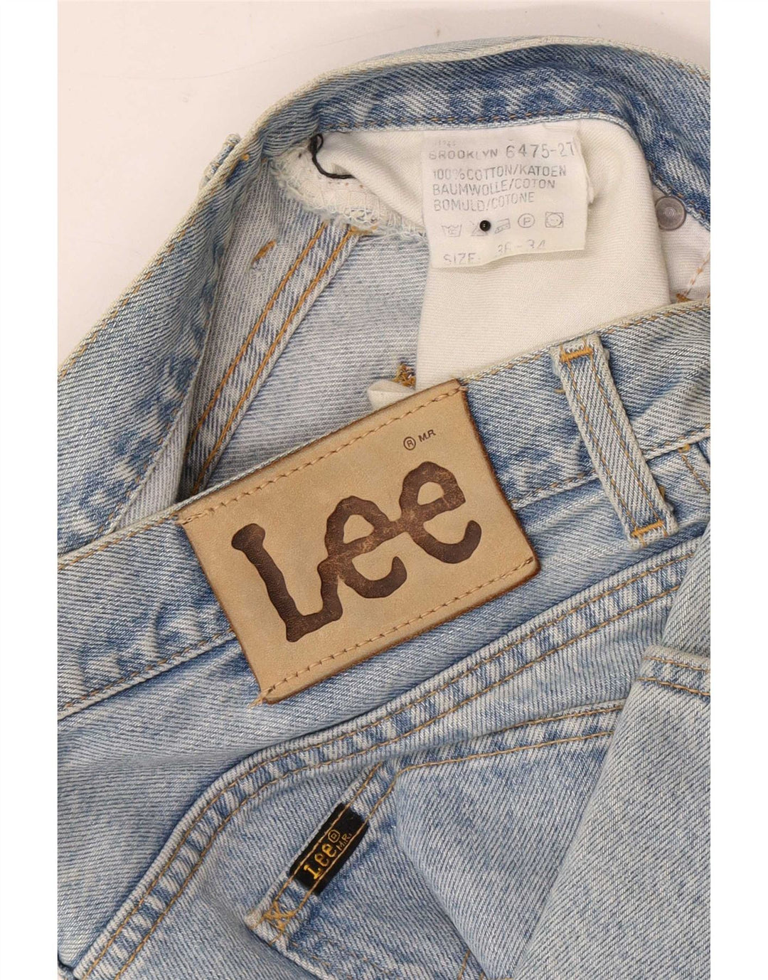 Lee Mens Brooklyn Straight Jeans W36 L30 Blue Cotton