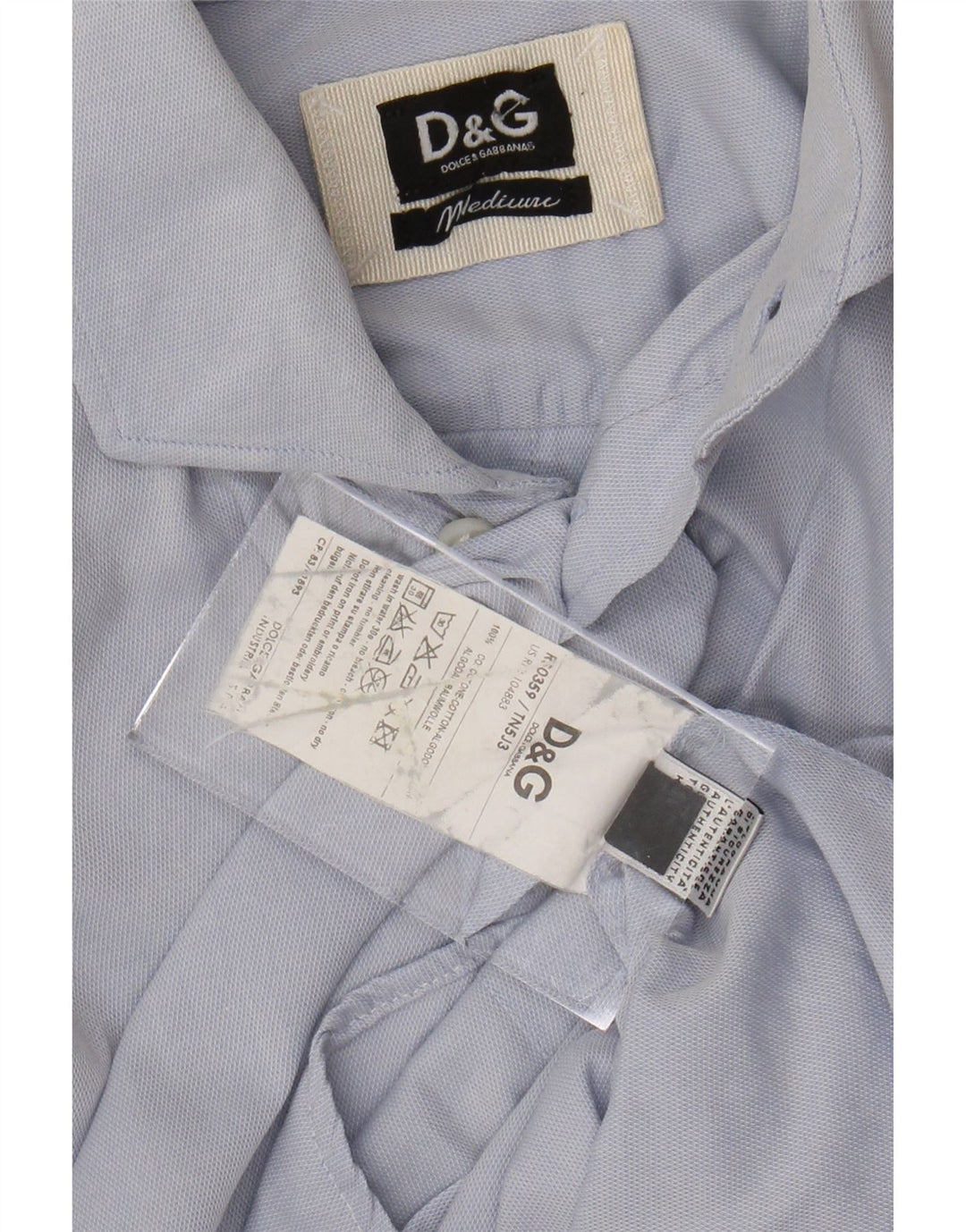 DOLCE & GABBANA Mens Shirt Medium Blue Cotton