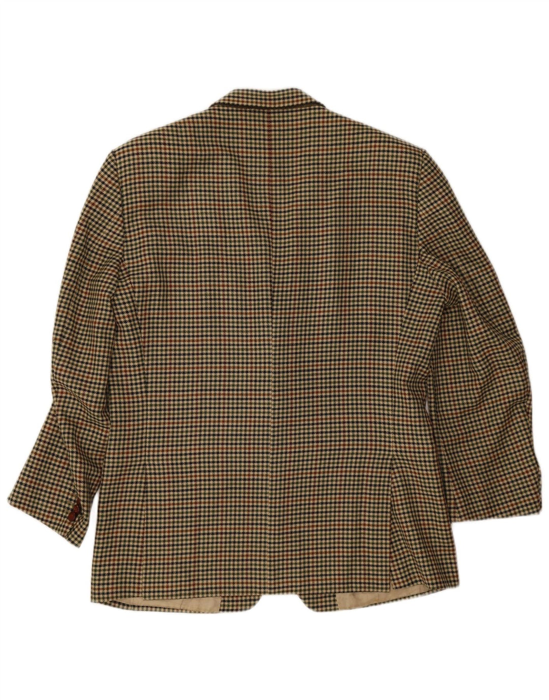 Vintage Mens 2 Button Blazer Jacket IT 50 Large Beige Check Wool