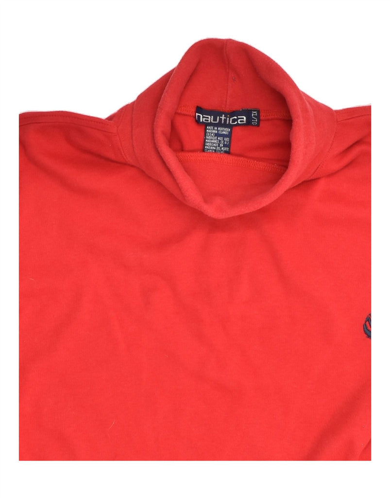 NAUTICA Mens Roll Neck Top Long Sleeve XL Red Cotton | Vintage Nautica | Thrift | Second-Hand Nautica | Used Clothing | Messina Hembry 