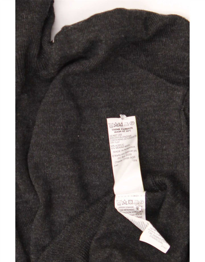 Marks & Spencer Mens Roll Neck Jumper Sweater XL Grey Acrylic