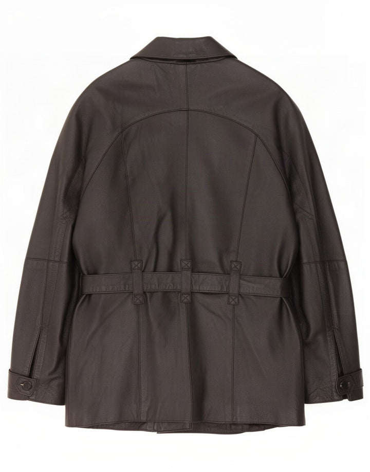 Morena Womens Oversized Leather Jacket UK 10 Small Black