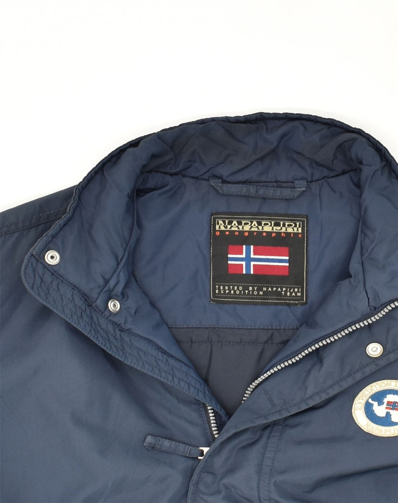 NAPAPIJRI Mens Bomber Jacket UK 36 Small Navy Blue Nylon | Vintage Napapijri | Thrift | Second-Hand Napapijri | Used Clothing | Messina Hembry 