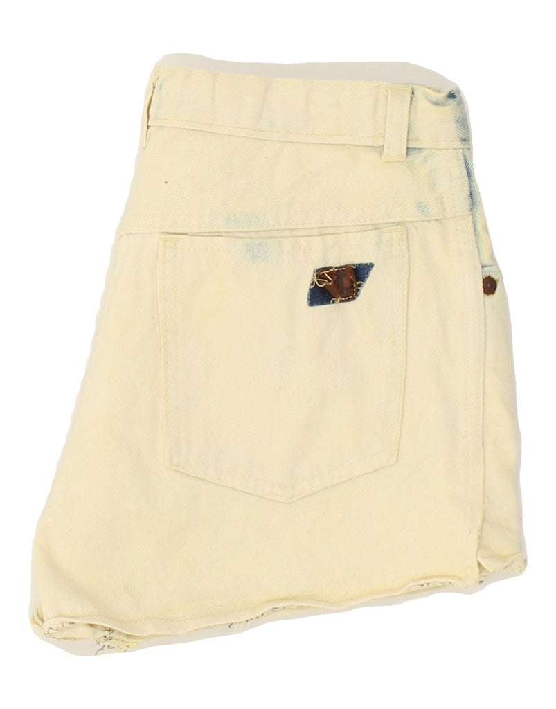 VINTAGE Womens Denim Shorts W28 Medium Yellow Tie Dye | Vintage Vintage | Thrift | Second-Hand Vintage | Used Clothing | Messina Hembry 