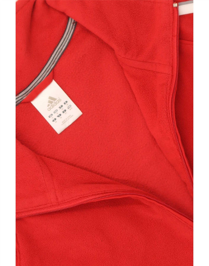 Adidas Womens Fleece Jacket UK 14 Medium Red
