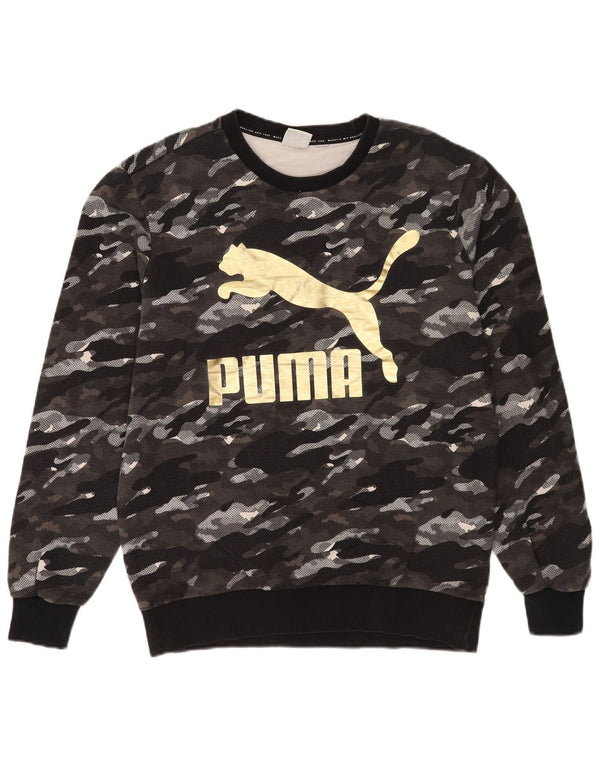 Puma Mens Graphic Sweatshirt Jumper Medium Grey Camouflage