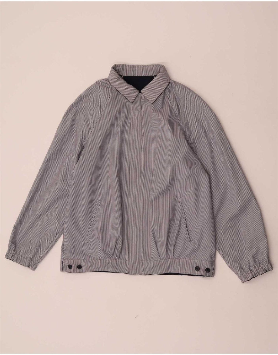 Vintage Womens Reversible Bomber Jacket EU 38 Medium Navy Blue Polyester