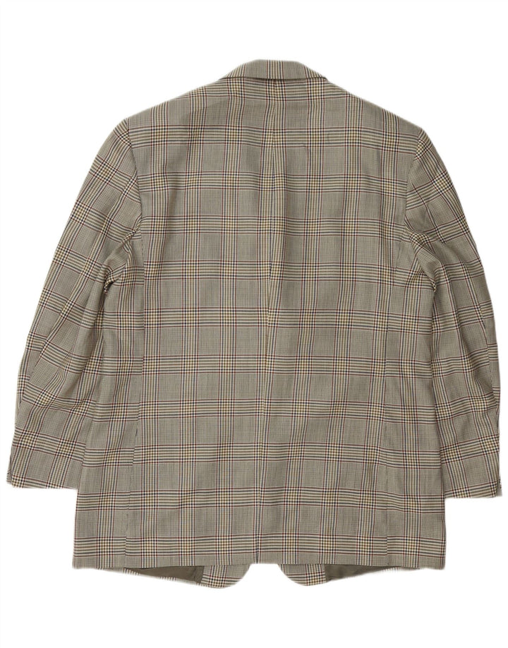 Brooks Brothers Mens 3 Button Blazer Jacket IT 54 2XL Grey Houndstooth Wool